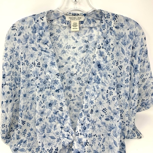 Rachel Zoe Blue Floral Kimono Robe Loungewear Cover Up Dress Women’s One size - Picture 14 of 14